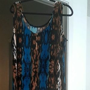 Jostar dress, XL, brown and blue